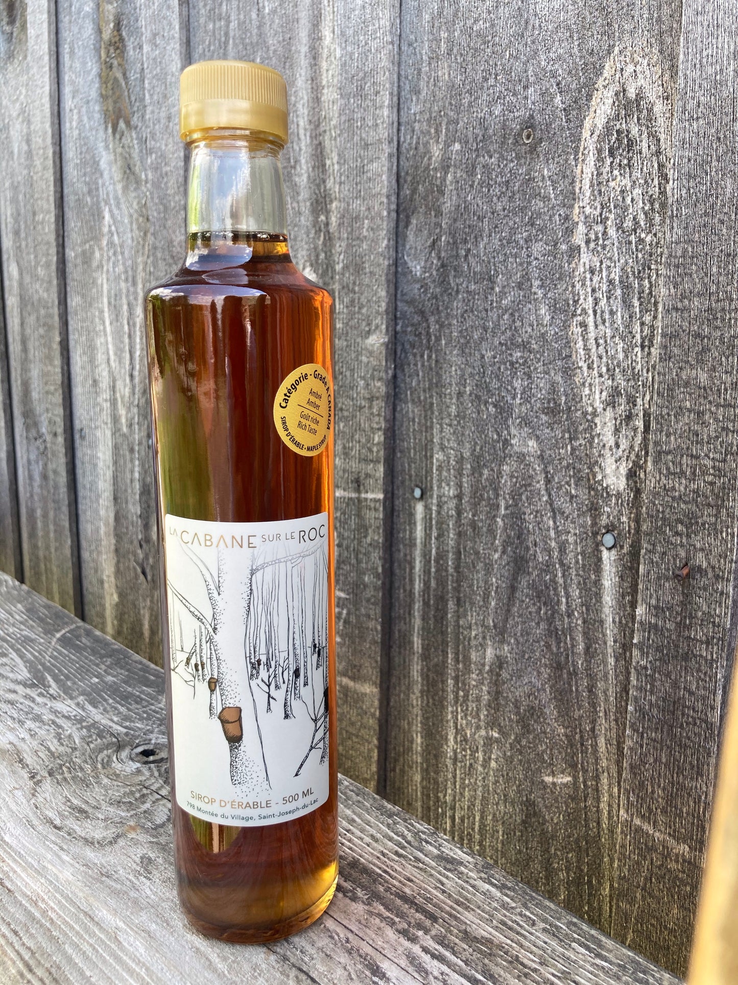 Bouteille de sirop d'érable en vitre 500ml