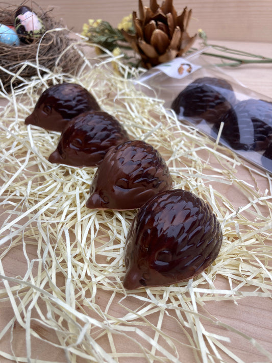 Petits hérissons garnis de praliné noisette et de ganache