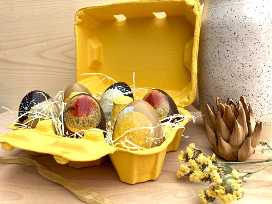 Boîte de 6 oeufs garnis de tire éponge